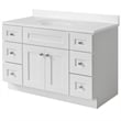 Bowery Hill 49-Inch Assembled Bath Vanity - White Base and Solid White Top