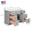 Bowery Hill 49-Inch Assembled Bath Vanity - Gray Base and Widespread Top