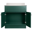 Bowery Hill 31-Inch Bath Vanity - Hunt Club Base and Ivory Swirl Top