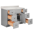 Bowery Hill 49-Inch Assembled Bath Vanity - Gray Base and Ivory Swirl Top