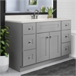 Bowery Hill 49-Inch Assembled Bath Vanity - Gray Base and Ivory Swirl Top