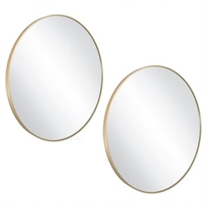 Bowery Hill Round Wall Mirror with Gold Frame 28-Inch 2-Pack
