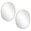 Bowery Hill Round Wall Mirror with Gold Frame 28-Inch 2-Pack