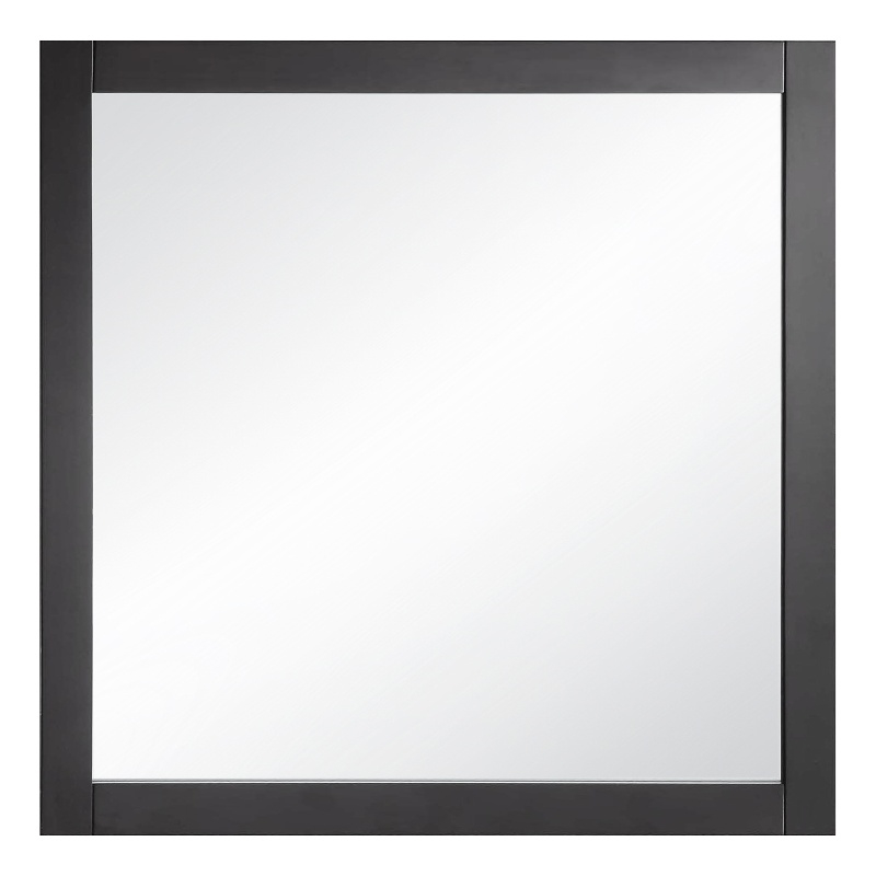Bowery Hill Square Wood Wall Mirror in Espresso 30 x 30-Inch