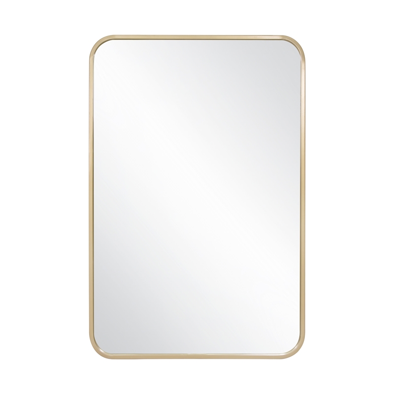Bowery Hill Rounded Corner Wall Mirror with Gold Frame 36in x 24in 2-Pack