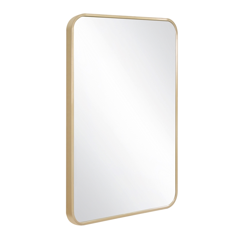 Bowery Hill Rounded Corner Wall Mirror with Gold Frame 36in x 24in 2-Pack