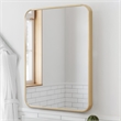 Bowery Hill Rounded Corner Wall Mirror with Gold Frame 36in x 24in 2-Pack