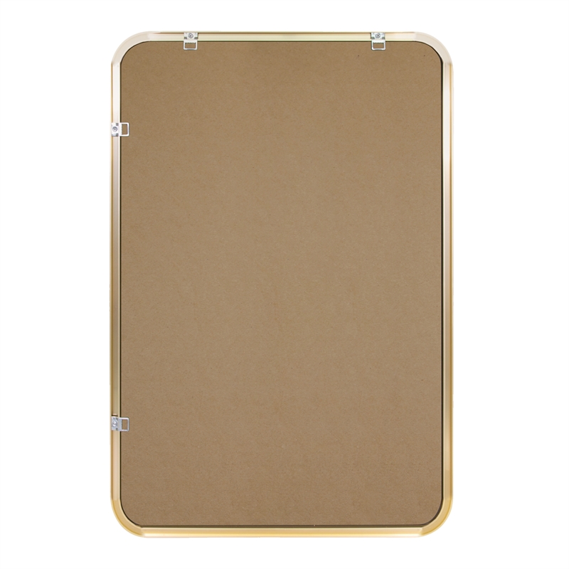 Bowery Hill Rounded Corner Wall Mirror with Gold Frame 36in x 24in 2-Pack