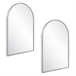 Bowery Hill Arched Wall Mirror with Silver Frame 30x20 Inch 2-Pack