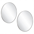 Bowery Hill 28-Inch Round Wall Mirror 2-Pack with Silver Metal Frame