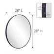 Bowery Hill 28-Inch Round Decorative Wall Mirror with Black Frame