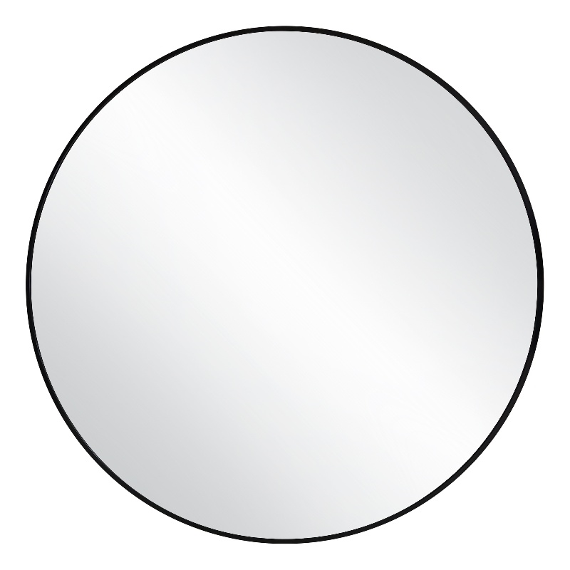 Bowery Hill 28-Inch Round Decorative Wall Mirror with Black Frame