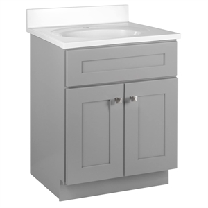 Bowery Hill 25-Inch Marble-Top Bathroom Vanity in Sherwin Williams Gray