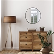 Bowery Hill 24-Inch Round Decorative Wall Mirror with Black Frame