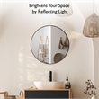 Bowery Hill 24-Inch Round Decorative Wall Mirror with Black Frame