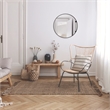 Bowery Hill 24-Inch Round Decorative Wall Mirror with Black Frame