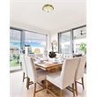Bowery Hill 2-Light Ribbed Glass Ceiling Mount in Polished Brass