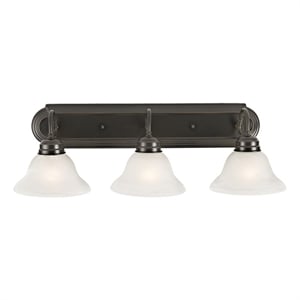 Bowery Hill 3-Light Frosted Glass Vanity Light in Oil-Rubbed Bronze