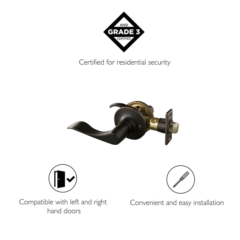 Bowery Hill Passage Metal Hall and Closet Door Lever in Oil-Rubbed Bronze