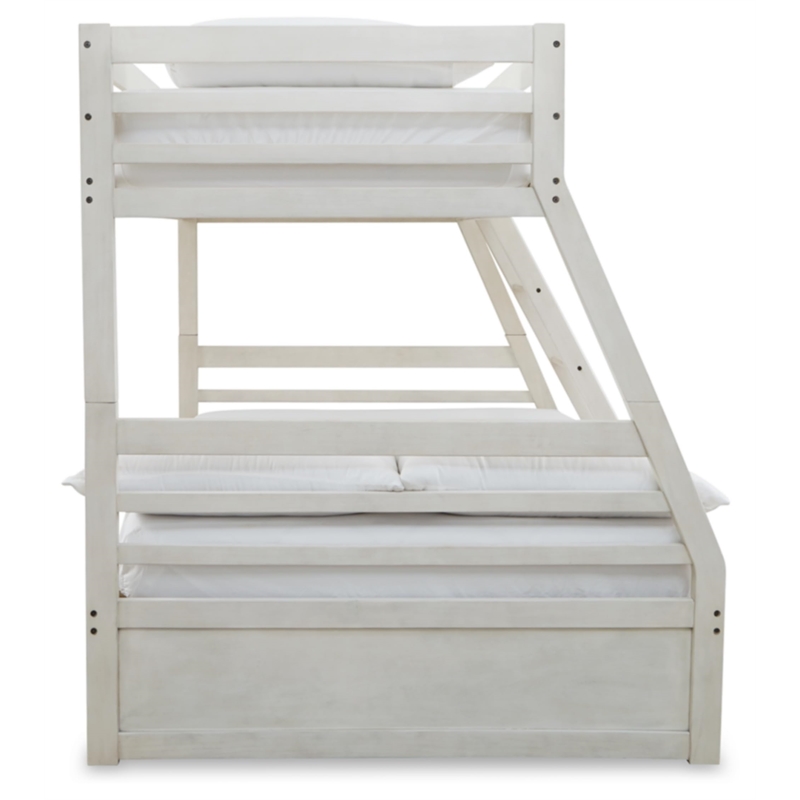 Bowery Hill Queen Panel Headboard with Grain Texture in Antique White