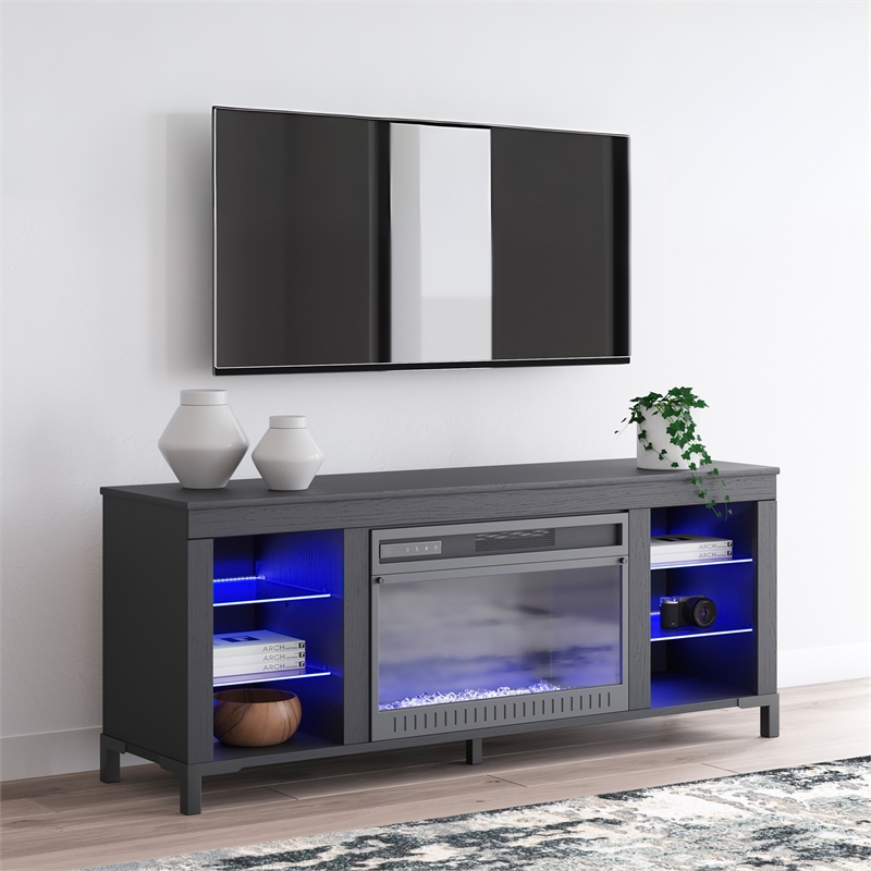 Bowery Hill Black TV Stand for TVs up to 69