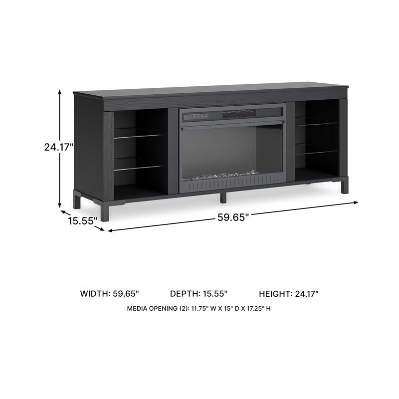 Bowery Hill Black TV Stand for TVs up to 69