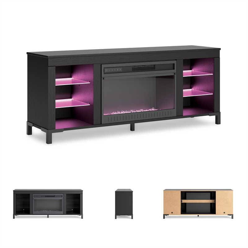 Bowery Hill Black TV Stand for TVs up to 69