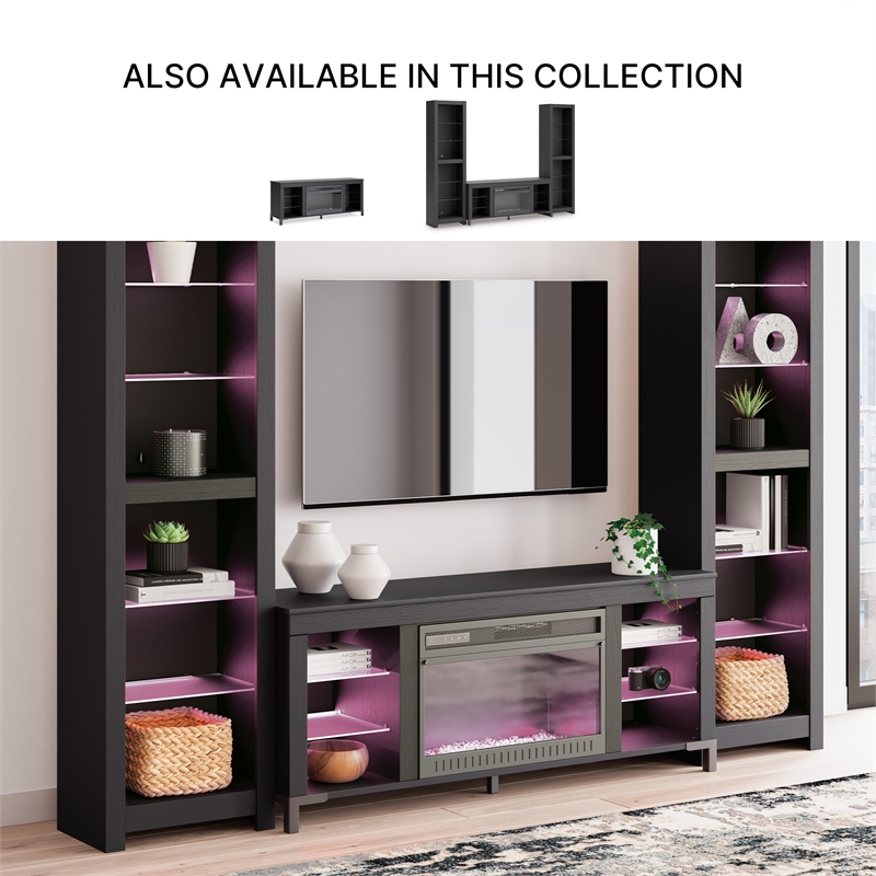 Bowery Hill Black TV Stand for TVs up to 69
