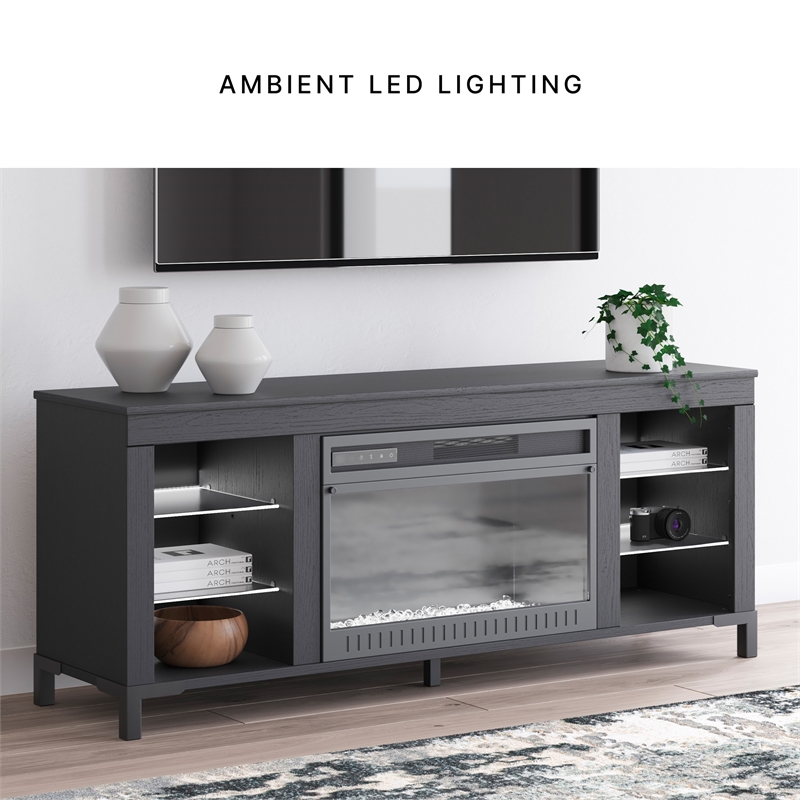 Bowery Hill Black TV Stand for TVs up to 69
