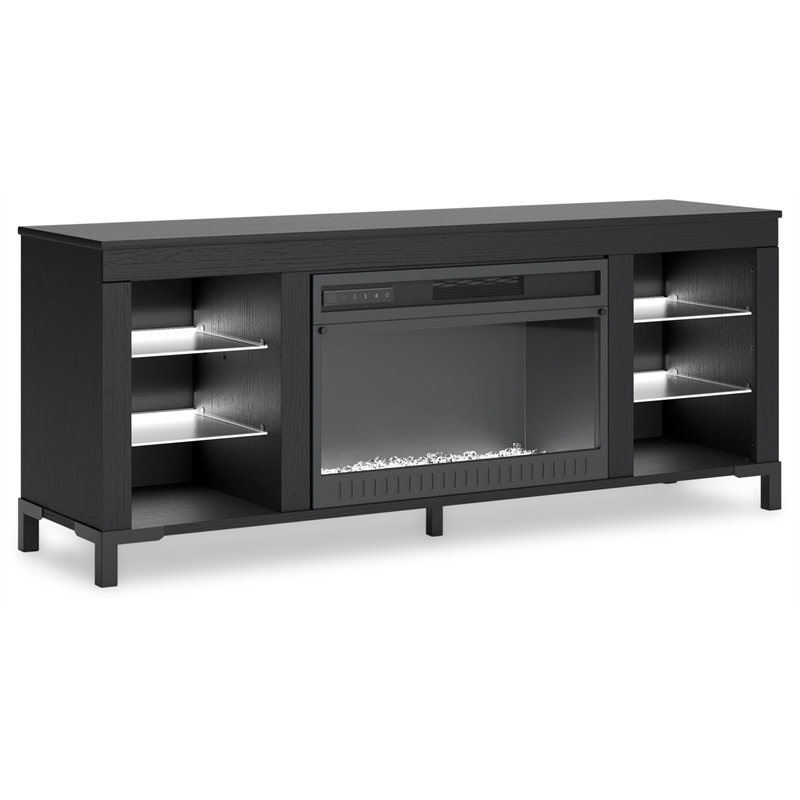 Bowery Hill Black TV Stand for TVs up to 69