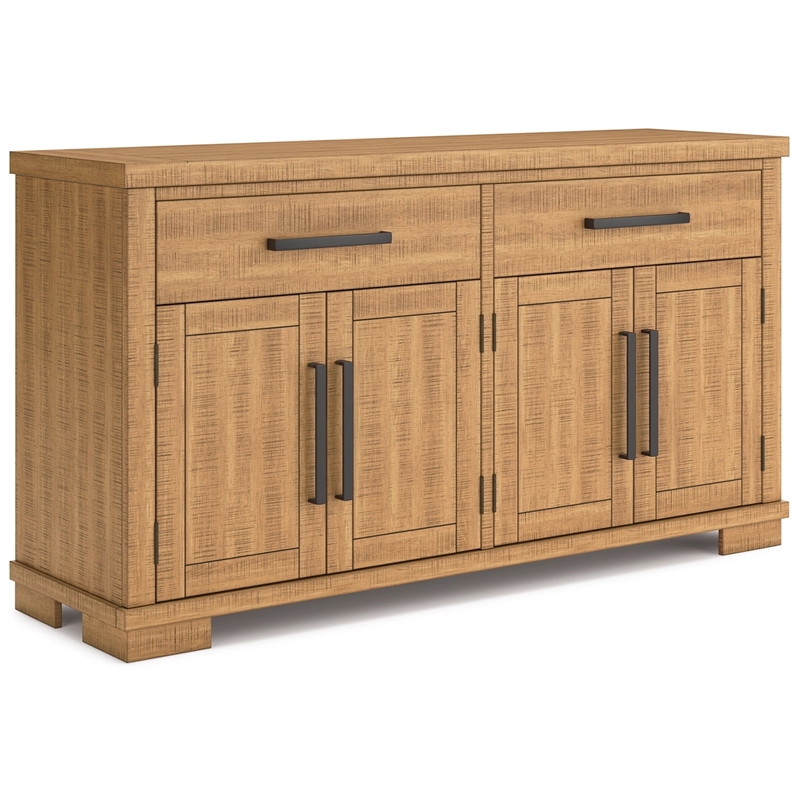 Bowery Hill Brown Dining Server with 4-Door Cabinet and 2 Drawers