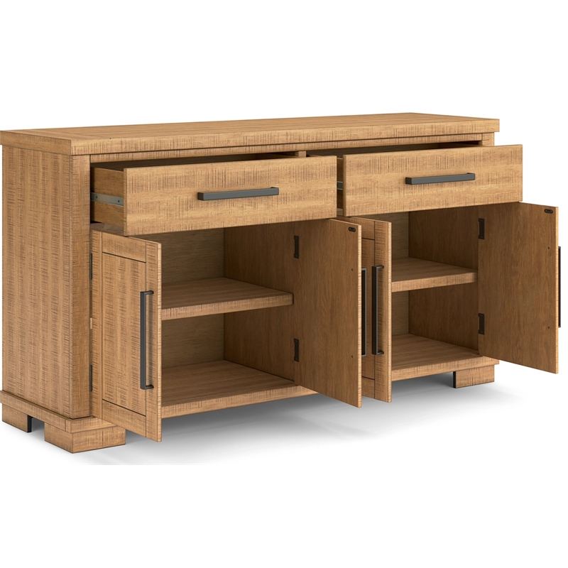 Bowery Hill Brown Dining Server with 4-Door Cabinet and 2 Drawers