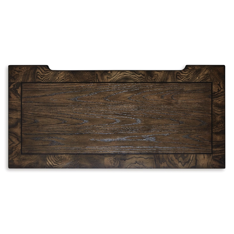 Bowery Hill Dark Brown Chest of Drawers with Ornamental Appliques