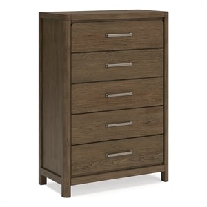 Bowery Hill Light Brown Chest of Drawers with Aged Pewter Handles