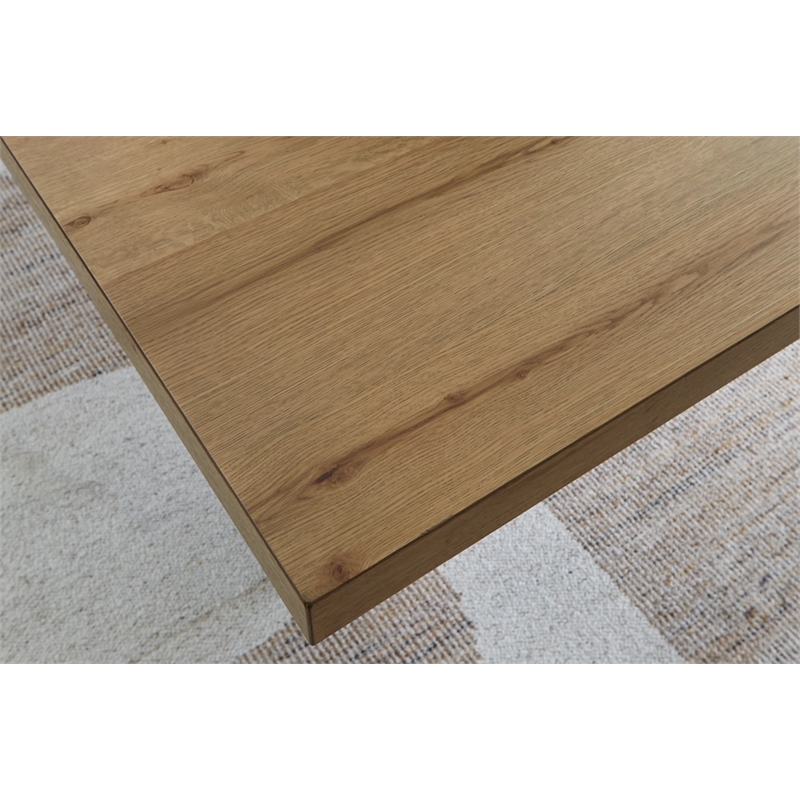 Bowery Hill Light Brown Rustic Oak Dining Table with Thick Top