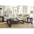 Bowery Hill Brown & Ivory Coffee Table with Natural Marble Top