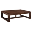 Bowery Hill Brown & Ivory Coffee Table with Natural Marble Top