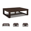 Bowery Hill Brown & Ivory Coffee Table with Natural Marble Top