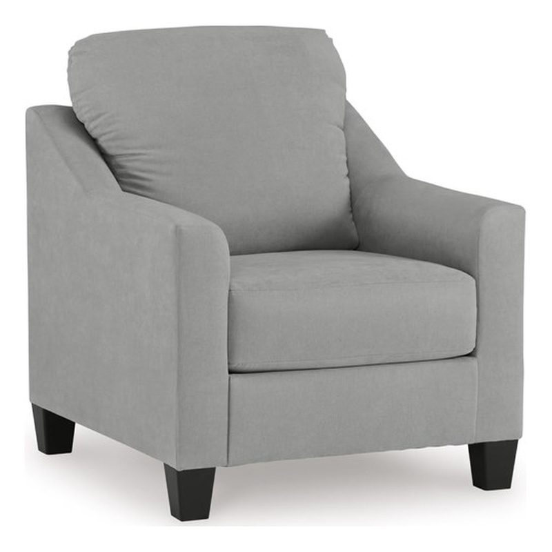 Bowery Hill Polyester Accent Chair with Suede Velvet Look in Shadow