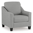 Bowery Hill Polyester Accent Chair with Suede Velvet Look in Shadow