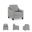Bowery Hill Polyester Accent Chair with Suede Velvet Look in Shadow