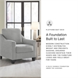Bowery Hill Polyester Accent Chair with Suede Velvet Look in Shadow