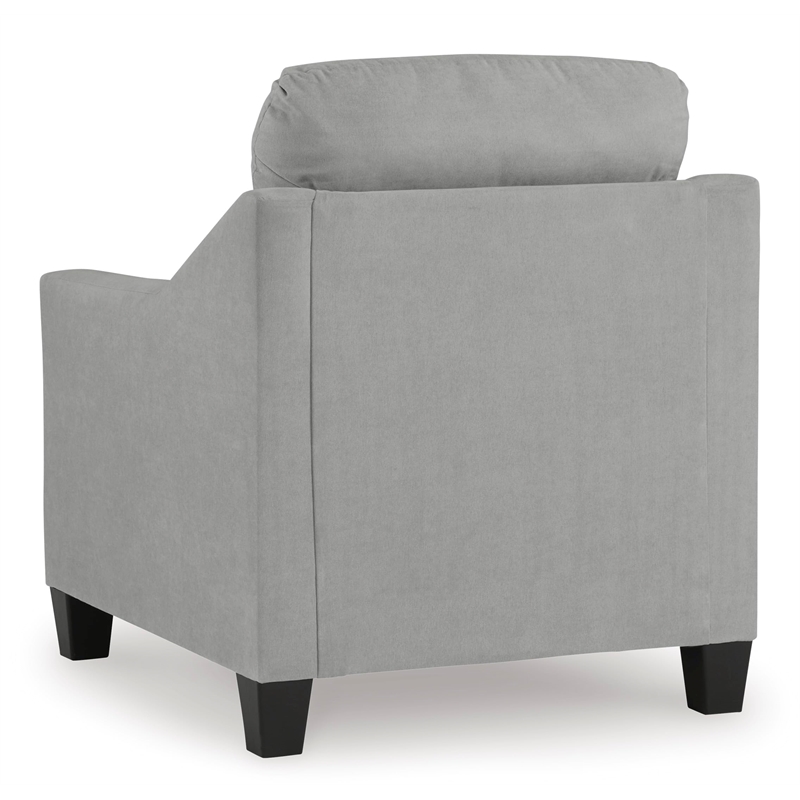 Bowery Hill Polyester Accent Chair with Suede Velvet Look in Shadow