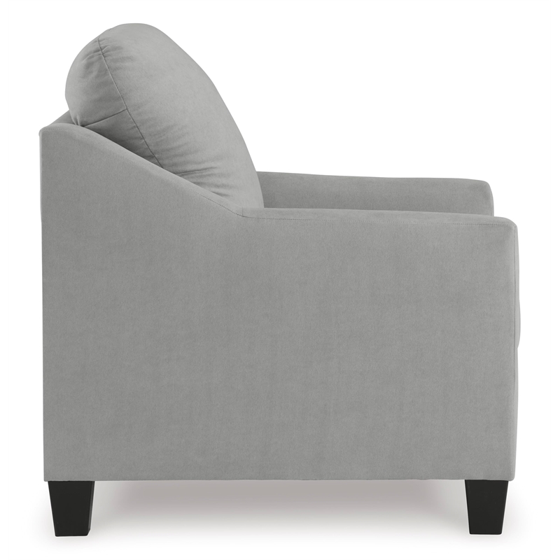 Bowery Hill Polyester Accent Chair with Suede Velvet Look in Shadow