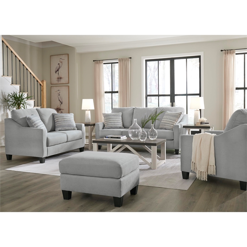 Bowery Hill Polyester Accent Chair with Suede Velvet Look in Shadow