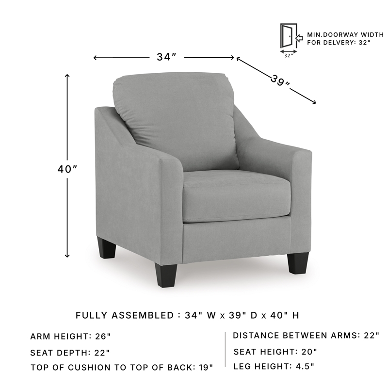 Bowery Hill Polyester Accent Chair with Suede Velvet Look in Shadow