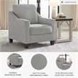 Bowery Hill Polyester Accent Chair with Suede Velvet Look in Shadow