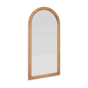 Bowery Hill Wooden Full-Length Floor Mirror in Light Brown Finish