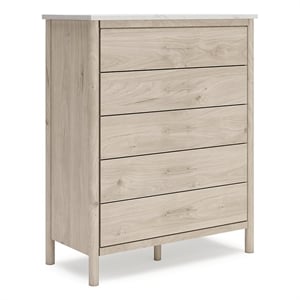 Bowery Hill Light Oak Chest of Drawers with Replicated Marble Top