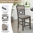 Bowery Hill Gray Counter Height Dining Table Set with 4 Bar Stools
